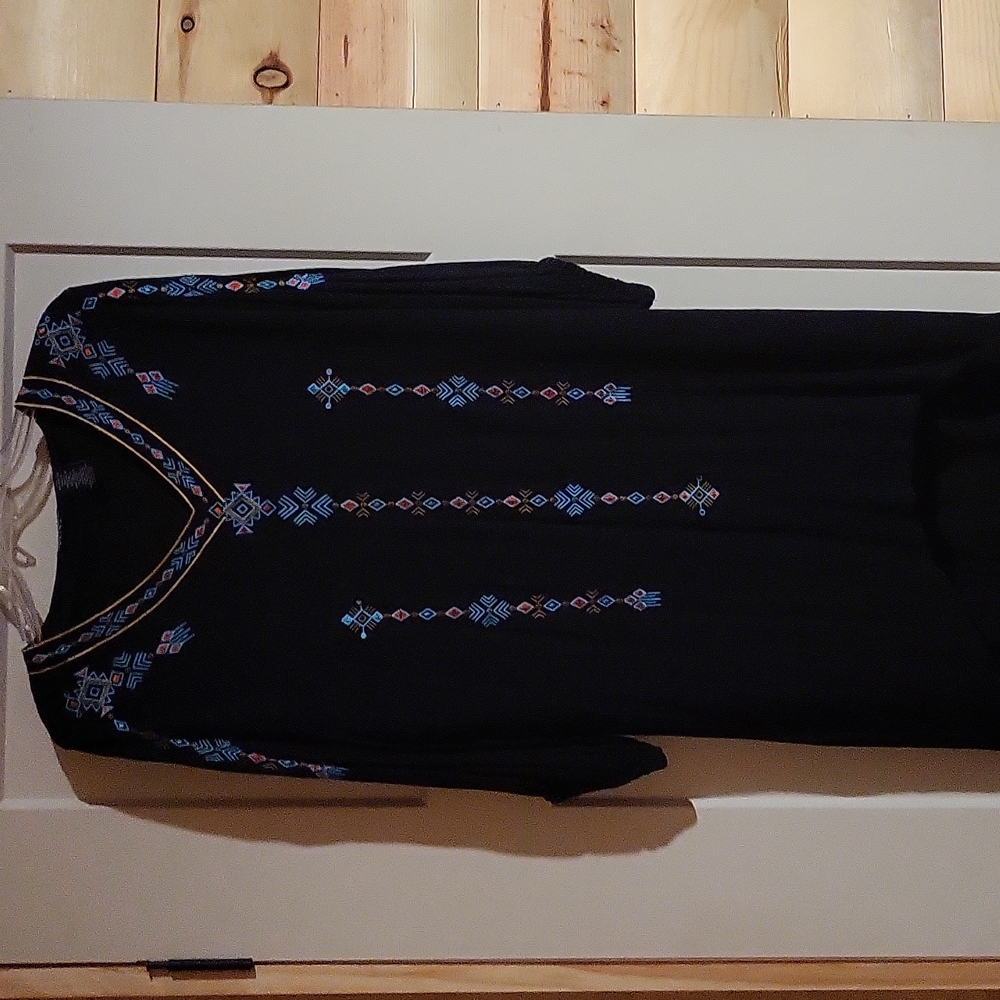 Wrangler Retro Black Embroidered  Dress